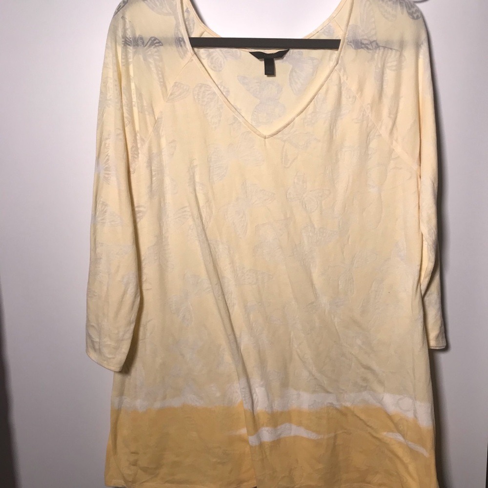 🦄 Soma Intimates yellow semi sheer butterfly  L